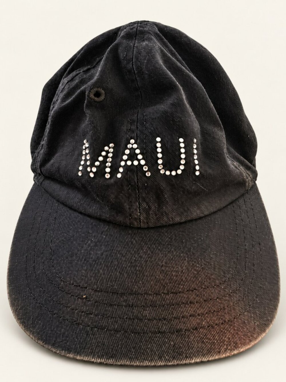 BaBa Black Maui Rhinestone Adjustable Cap — Damaged Inner Sweatband